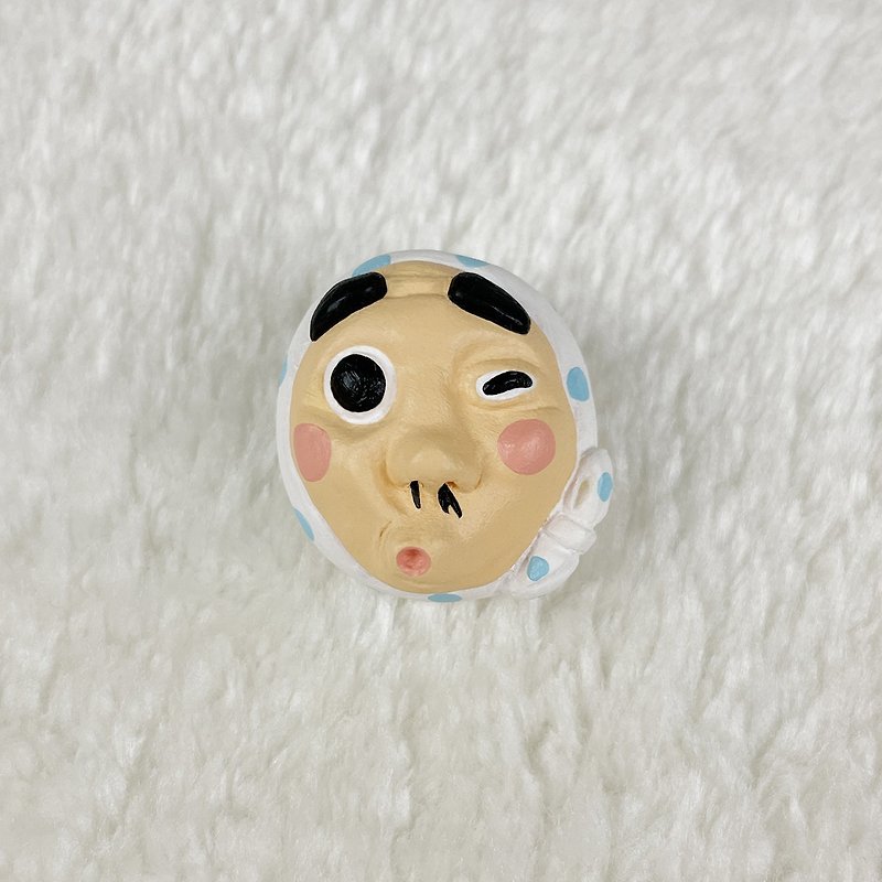 Japanese Fire Mask - Safety Pin/Magnet/Hairband/Charm/ID Card Holder/Necklace - เข็มกลัด/พิน - วัสดุอื่นๆ 