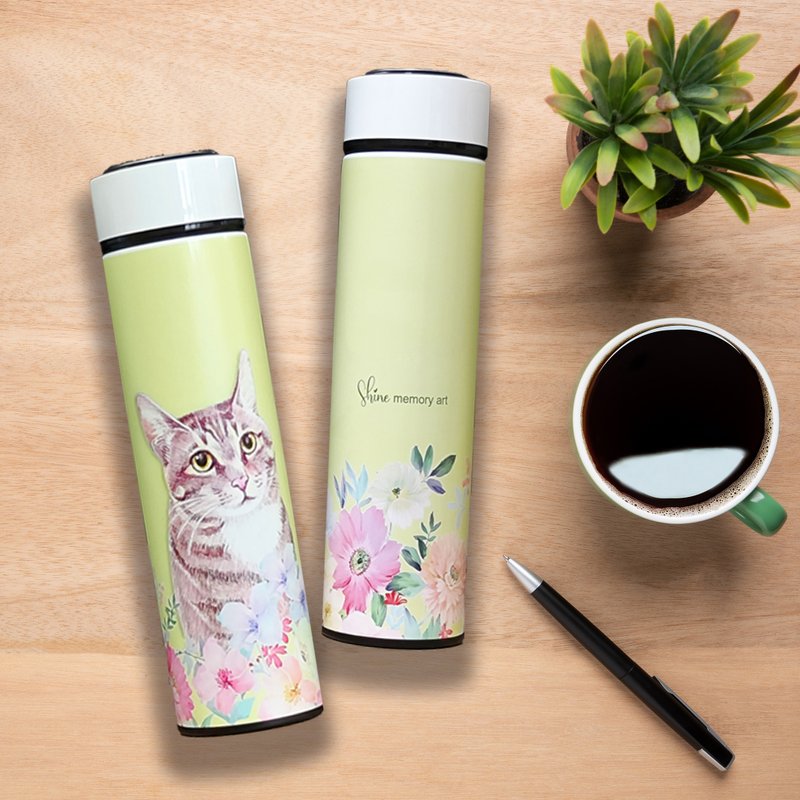 貓貓不綉鋼保溫瓶/保溫杯/有茶隔| 寵物 生日 可客製母親節禮物 - 保溫瓶/保溫杯 - 不鏽鋼 