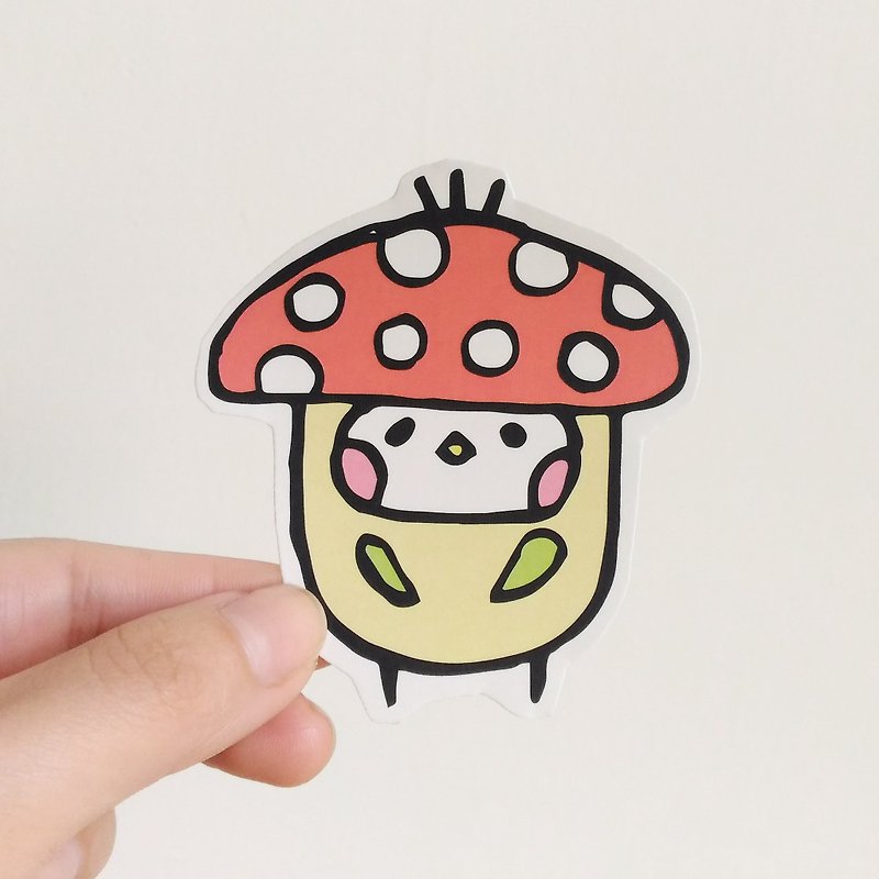 Mushroom illustration sticker - สติกเกอร์ - กระดาษ สีแดง