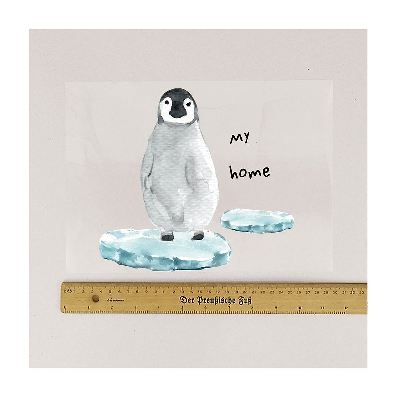 Polar penguin rescue iceberg hot stamping sticker for cloth | heat transfer flower sticker - Stickers - Waterproof Material Multicolor