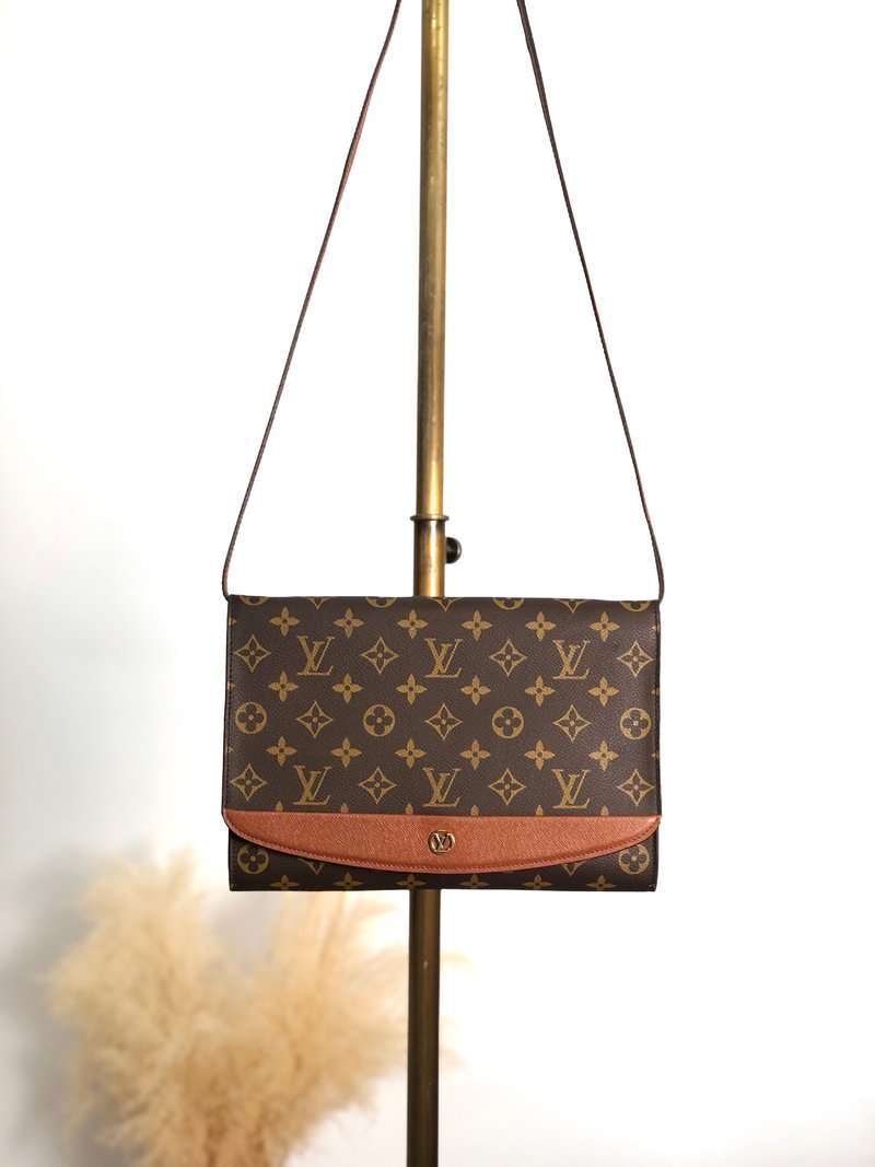 【 日本直送　名牌中古包 】LOUIS VUITTON ルイヴィトン モノグラム ショルダーバッグ ブラウン PVC レザー M51797 djkecm - 側背包/斜背包 - 防水材質 咖啡色