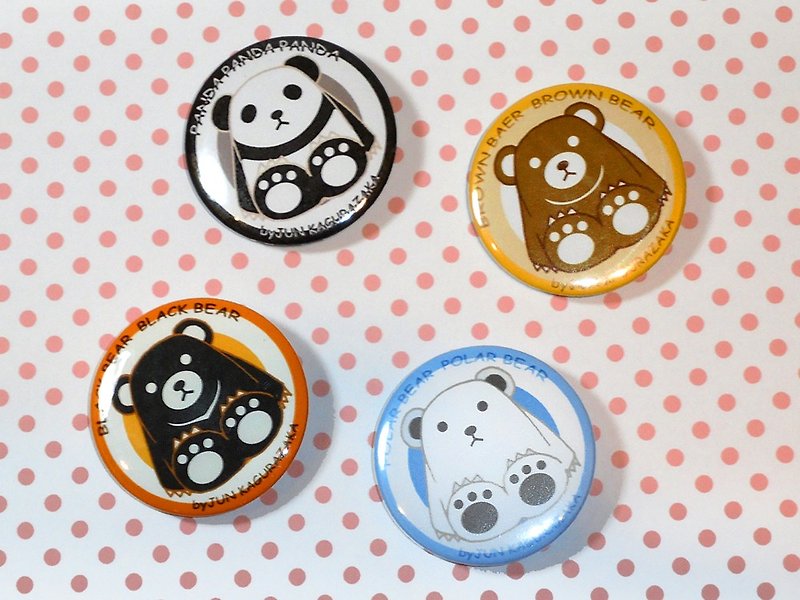 Badge ~ Bear Badge Set - Brooches - Plastic Multicolor