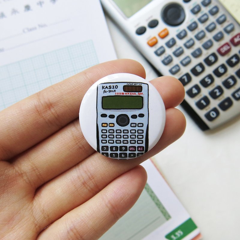 Mathematics Calculator Pin / Badge - Badges & Pins - Plastic 