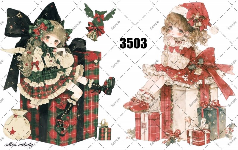 original sticker no.3503 人物ステッカー オリジナルステッカー オリジナル人物ステッカー 装飾ステッカー cotton melody - 貼紙 - 紙 