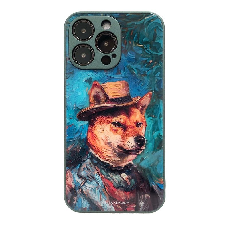 Shiba Artist Van Gogh Van Gogh Shiba Inu 02 tempered glass protective case - เคส/ซองมือถือ - พลาสติก สีเขียว