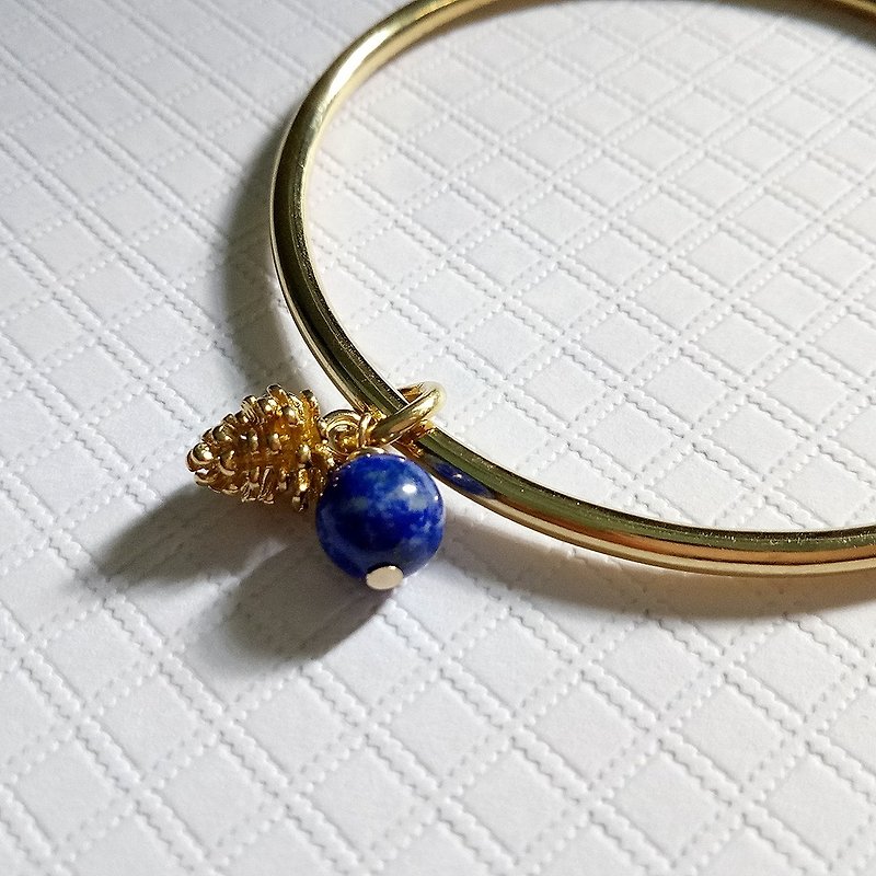 <Blue Sky> Brass Lapith Bracelet - Bracelets - Other Metals Gold
