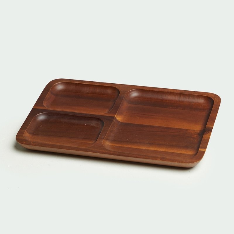 【LUCKY WOOD】Wooden home utensils- acacia wood long dinner plate - จานและถาด - ไม้ 