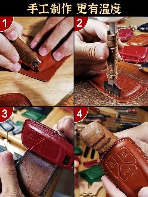 レトロ本革バイクキーケース HARLEY 48 72 ファットボーイ ダイナ1200