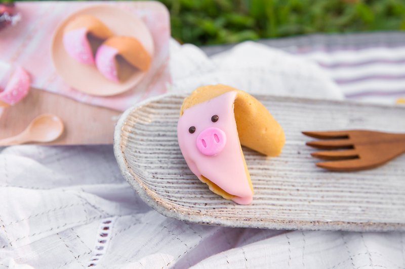 婚禮小物 客製化活動派對幸運餅乾小豬餅乾20入 免運 - 蛋糕/甜點 - 新鮮食材 粉紅色