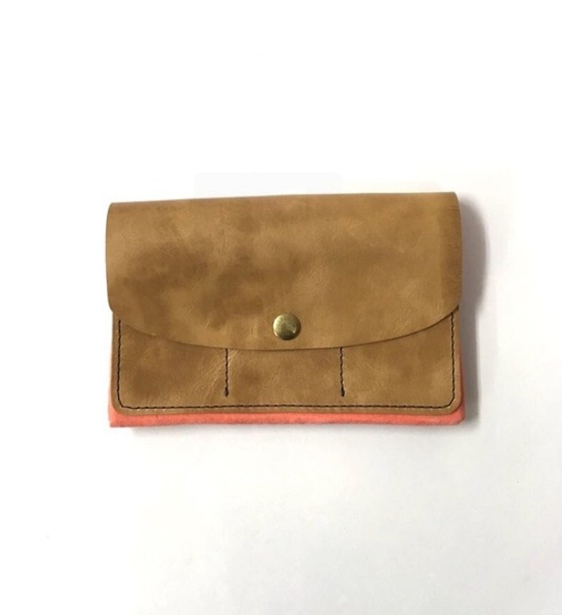 CU 203 BE Multi Pouch Passbook Seal Pharmaceutical Personal Handbook Examination Ticket Wallet Leather Genuine Leather Leather - กระเป๋าเครื่องสำอาง - หนังแท้ สีนำ้ตาล
