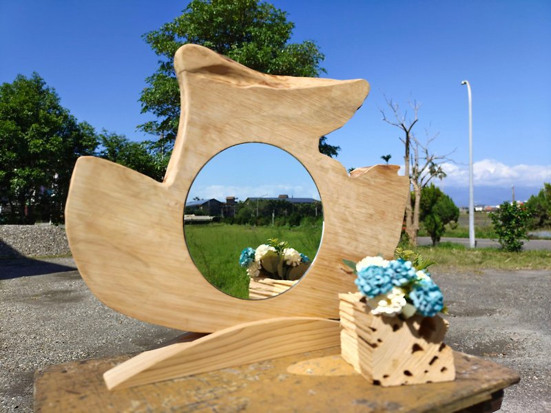 和平鴿—台灣檜木鏡子 - 擺飾/家飾品 - 木頭 