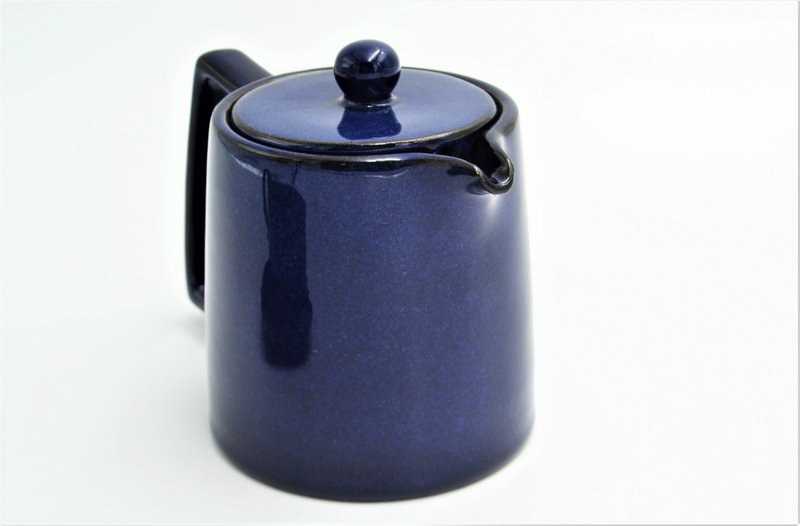 湛放藍咖啡花茶兩用壺 中秋節禮物 禮物 - 咖啡壺/手沖壺 - 陶 藍色