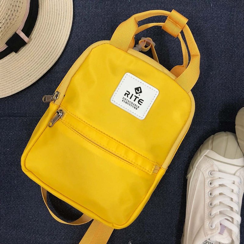 [RITE] Le Tour Series - Dual-use Mini Backpack - Rainbow [Yellow] - Backpacks - Waterproof Material Yellow