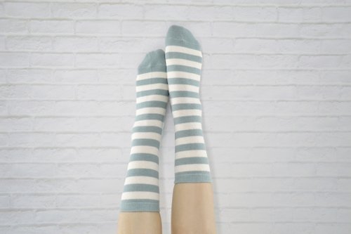 與之良襪 with good socks //日常色//莫蘭迪色斑馬紋純棉中筒襪
