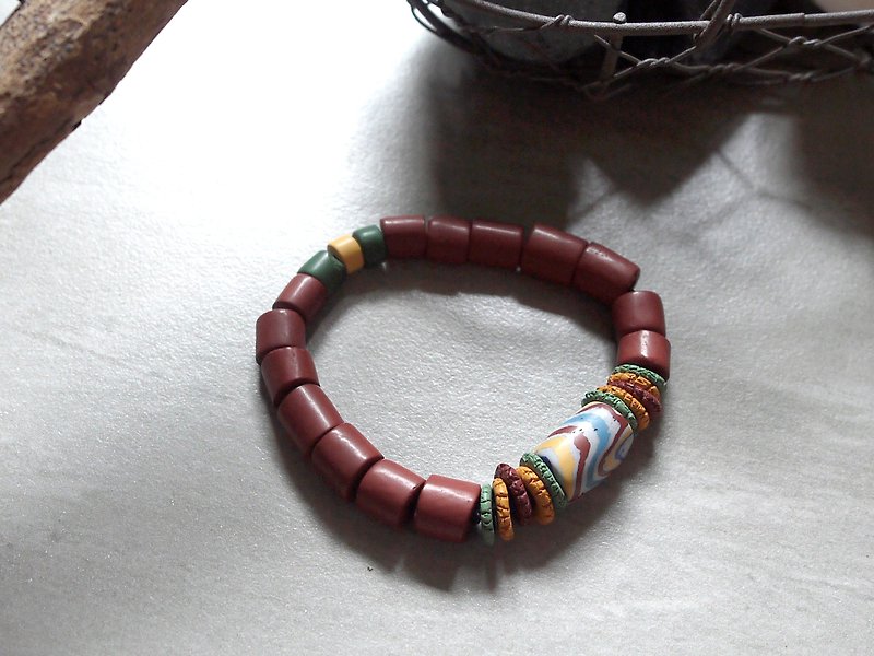 Inheritance Glaze beads Bracelet - สร้อยข้อมือ - วัสดุอื่นๆ สีแดง