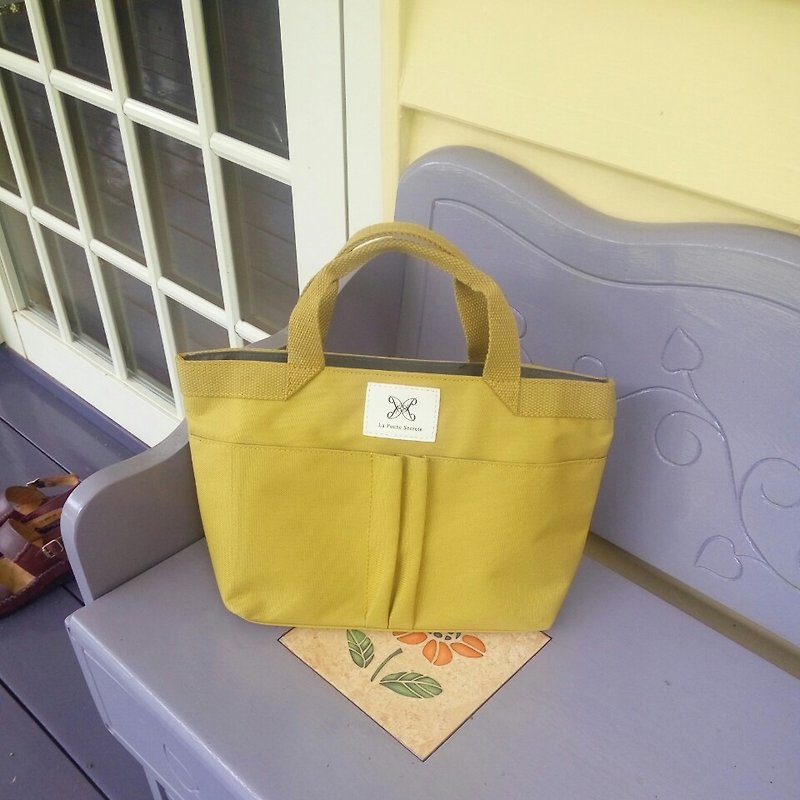 【FUGUE Origin】 Winter Tour Small Bag - Canvas Bag -  Smart Inside Bag Organizer - Handbags & Totes - Cotton & Hemp Yellow