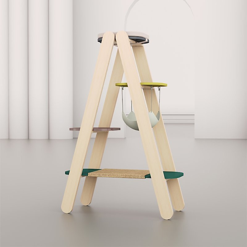 pidan wood combination cat climbing frame ladder - อุปกรณ์แมว - ไม้ สีกากี