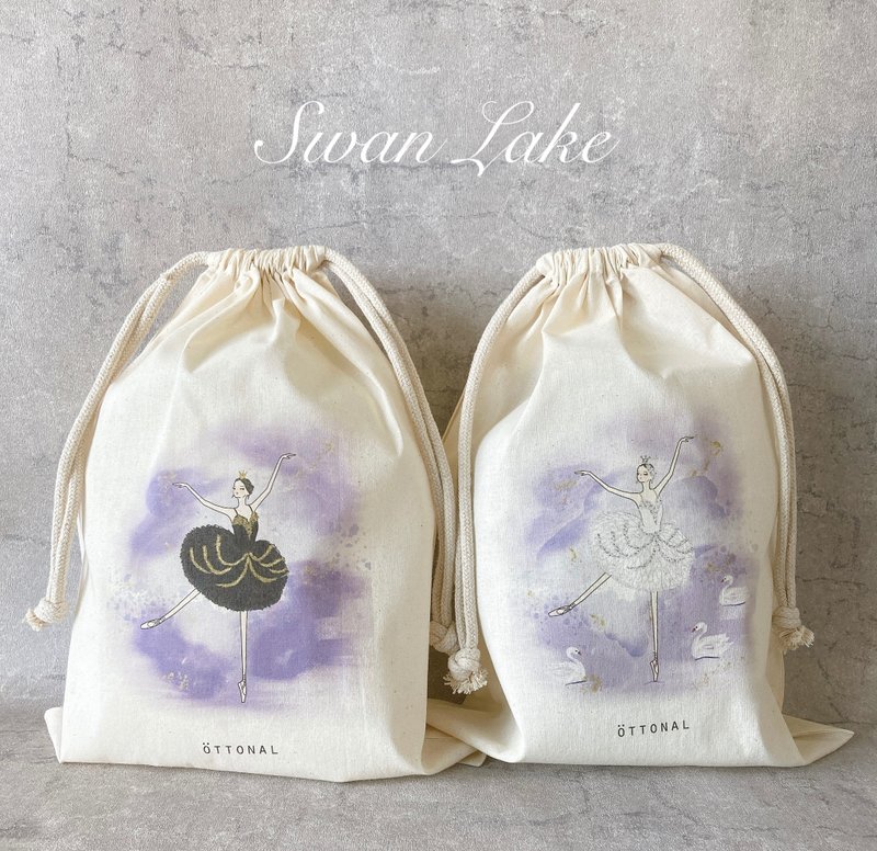 Swanlake Ballerina Cotton Purse - อื่นๆ - ผ้าฝ้าย/ผ้าลินิน ขาว