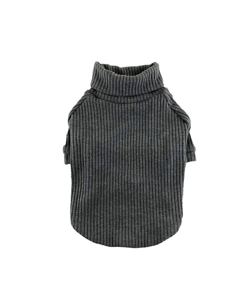 Dark Gray Ribbed Turtleneck Top, Dog Top, Dog Clothing, Dog Fashion, Dog Apparel - Clothing & Accessories - Other Materials Gray