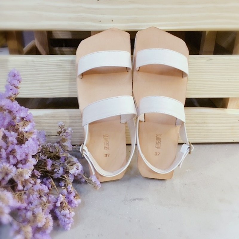 CLAVESTEP XII Sandals - 真皮涼鞋-十二-白色 - 涼鞋 - 真皮 粉紅色