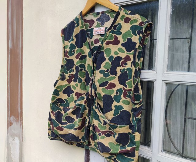 ヴィンテージ 80 年代 Saftbak ハンティング ダック カモ ジップ