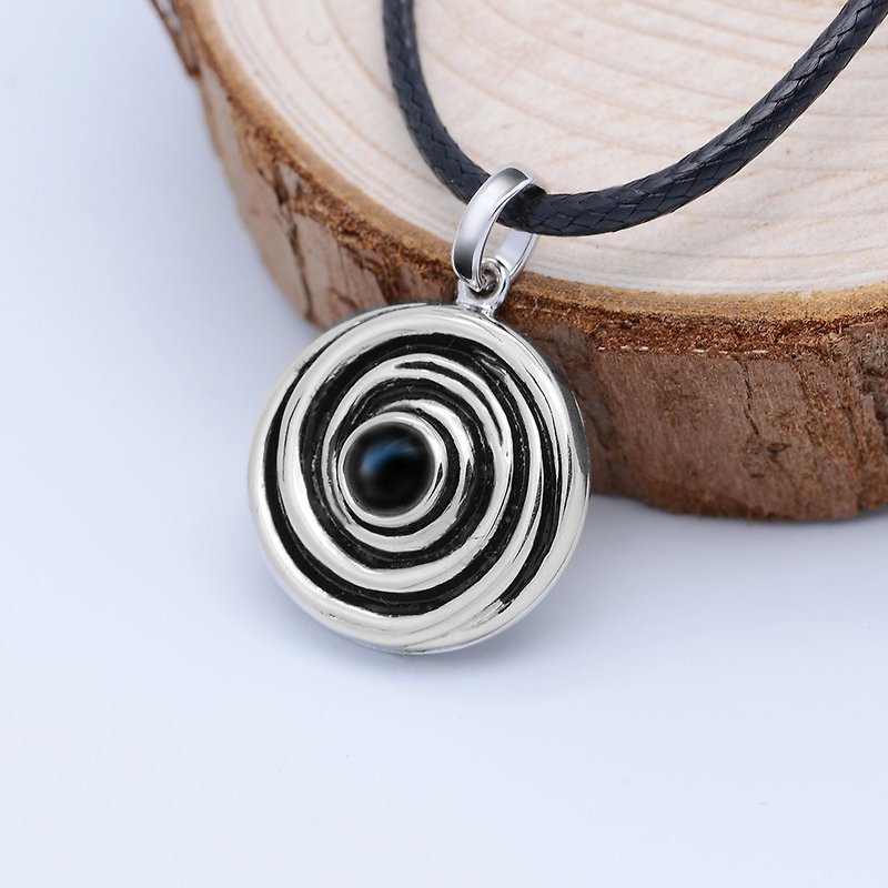 Enchanted Swirl 925 Sterling Silver Necklace with Micro Inscription Content-XD - สร้อยคอ - เงินแท้ 