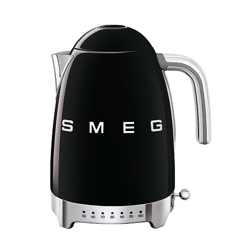 SMEG 義大利美學家電 【SMEG】義大利控溫式大容量1.7L電熱水壺-耀岩黑