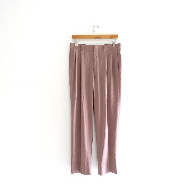 │Slowly│suit vintage pants 18│vintage. retro. literary - Unisex Pants - Polyester Pink