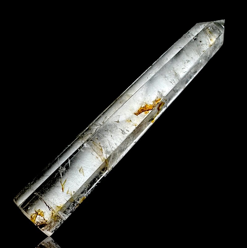 White Crystal Laser Crystal Point Elongated Translucent Clear Edges Laser Column Natural White Crystal Laser Column - ของวางตกแต่ง - คริสตัล สีใส