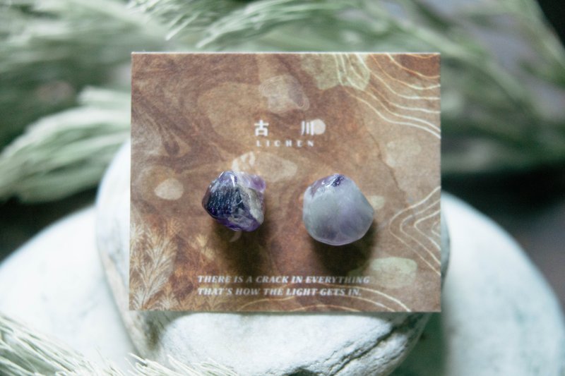 CRACK | 礦物系耳環 |  EARRINGS - 耳環/耳夾/耳骨夾 - 玉石 紫色