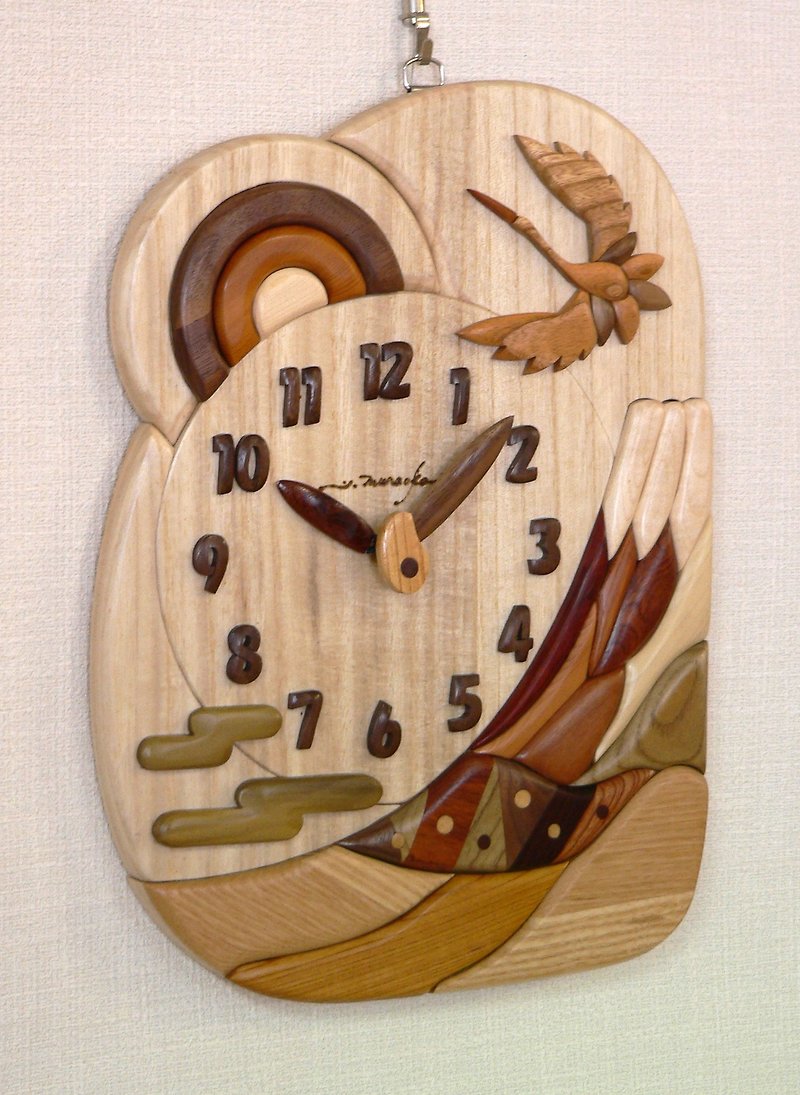 時計　赤富士 - 時鐘/鬧鐘 - 木頭 白色