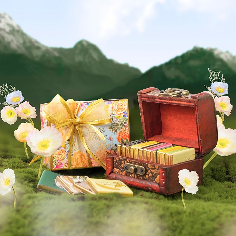 【Diva Life】花香巧樂系列-迷你珠寶盒 - 巧克力 - 木頭 咖啡色