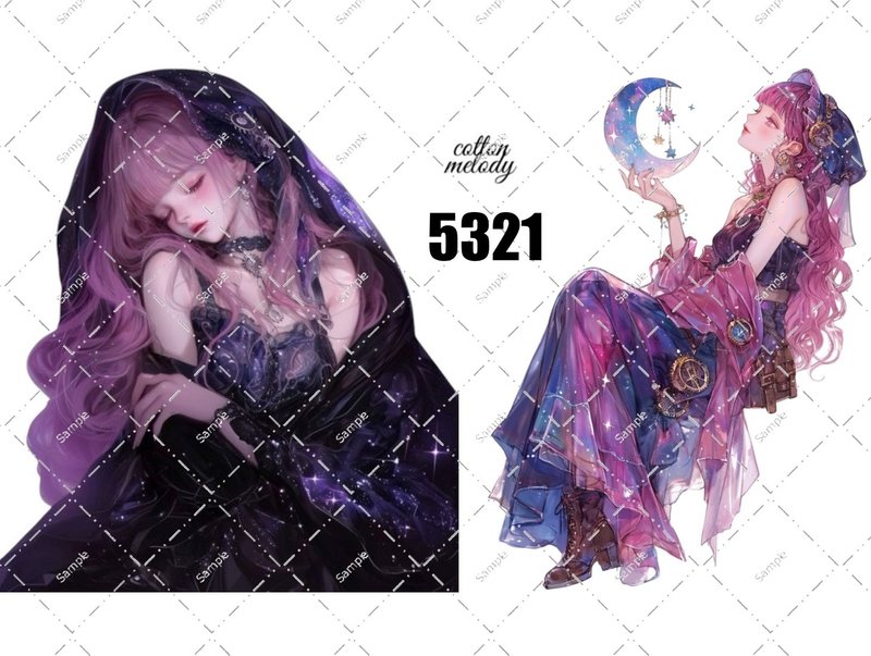 original sticker no.5321 人物ステッカー オリジナルステッカー オリジナル人物ステッカー 装飾ステッカー cotton melody - 貼紙 - 紙 