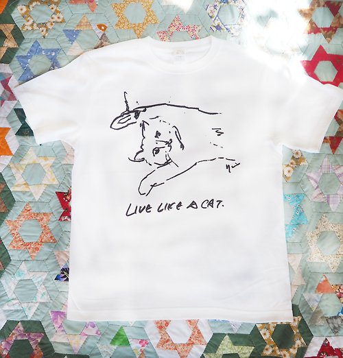 The TonES LIVE LIKE A CAT T shirt 猫Tシャツ