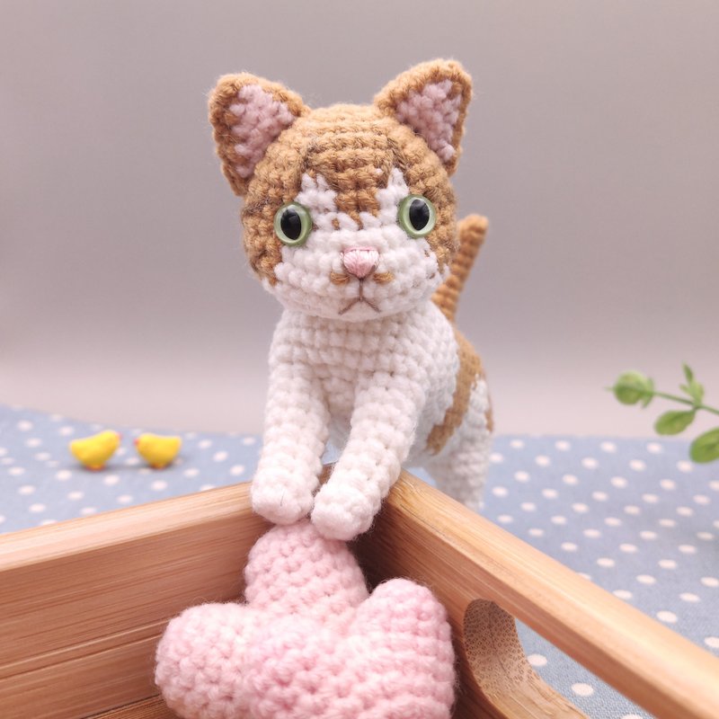 [Ready Stock] Orange and White Cat Handmade Crochet Dollx - ตุ๊กตา - ไฟเบอร์อื่นๆ สีส้ม