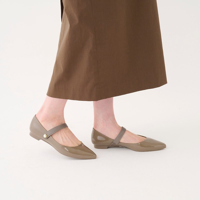 CARRIE (GREY) PVC POINTED TOE FLAT SHOES ポインテッドトゥ パンプス - 雨鞋/防水鞋 - 防水材質 