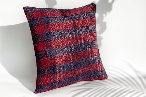 omhandmade 土耳其地毯抱枕套 羊毛抱枕套 kilim圖騰地毯枕頭套-英國格紋風