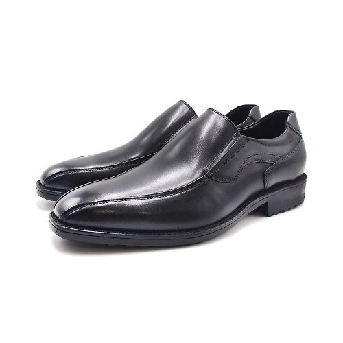 米蘭皮鞋Milano W&M(男)雙線光澤真皮輕量型皮鞋 男鞋-黑