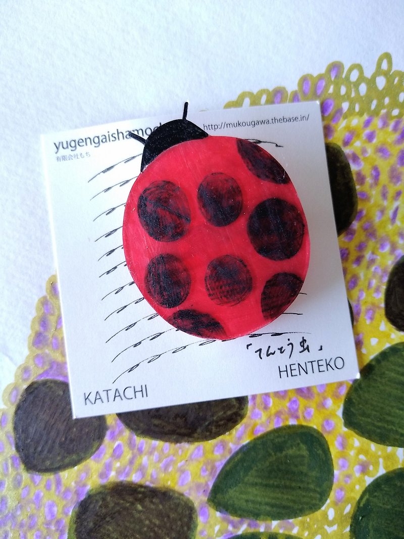 Henteco Brooch Ladybug - Brooches - Plastic Red