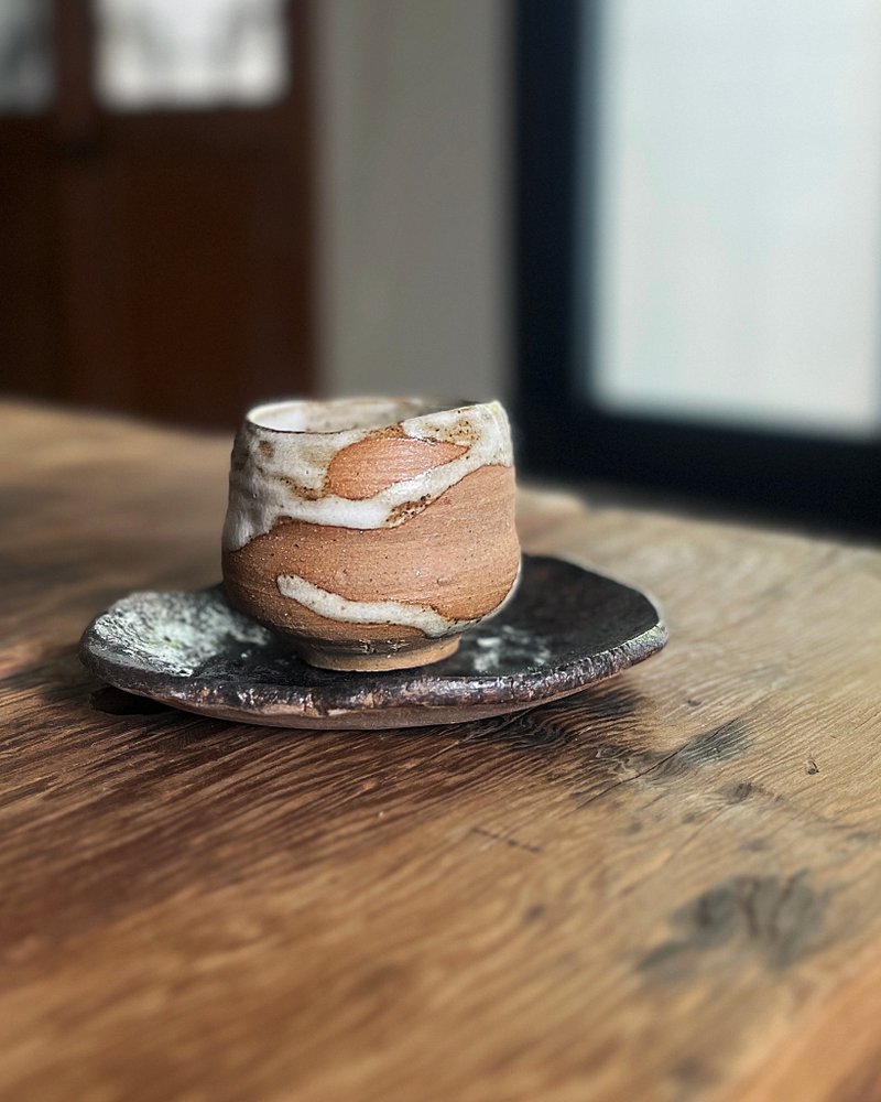流白 凹凸 茶杯盤組  | 陶器皿 - 茶壺/茶杯/茶具 - 陶 白色
