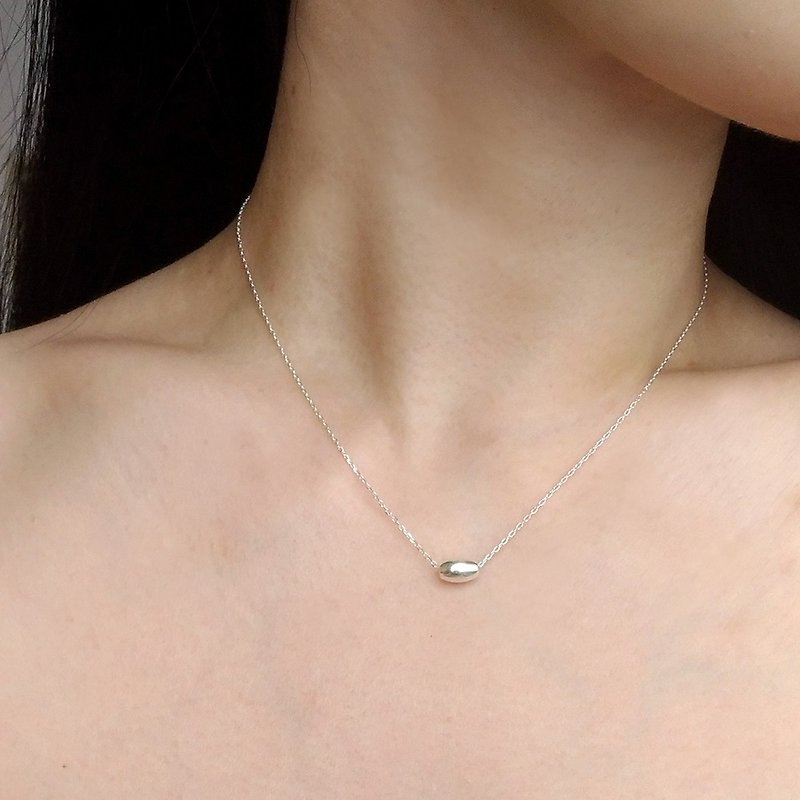 Sn006-Simple-Pure Silver Necklace - สร้อยคอ - โลหะ สีเงิน