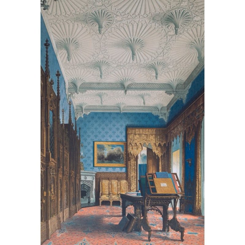 Babelsberg Castle_Library-KarlGreber-版画と絵画 - ポスター・絵 - 紙 