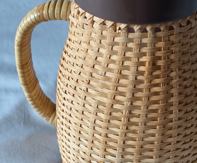 Japanese Tiger Rare Handmade Rattan Kettle Coffee Pot Magic Bottle Thermos  Pot Used - Shop the-old-soul Vacuum Flasks - Pinkoi