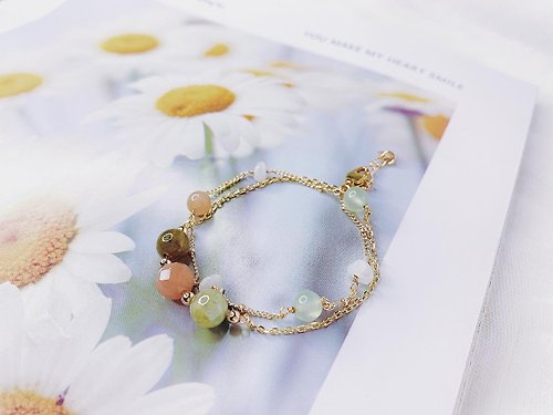 Lucky/Career/Peach Blossom ~ Citrine Stone Green Hair Crystal Bracelet -  Shop Love box/A Day Off Bracelets - Pinkoi