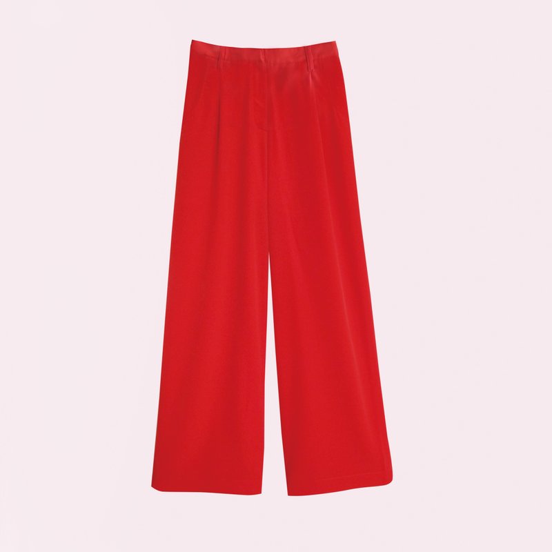 穿上準沒錯紅褲子 YOUR NO PROBLEM RED PANTS - 女長褲 - 其他材質 紅色