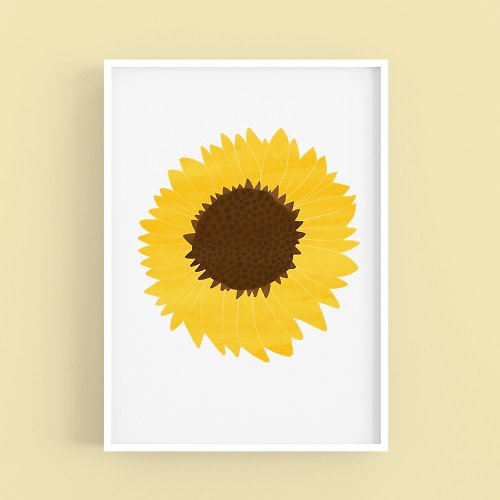 Ellie go lucky Art print/ Simple Sunflower / Illustration poster A3,A2