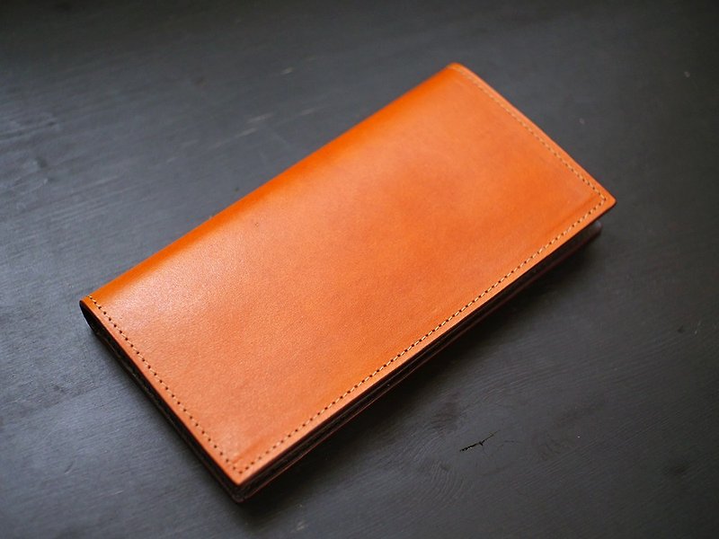 [Limited offer extended] [new color listed] [hand dyed series] classic caramel brown long clip - Wallets - Genuine Leather 