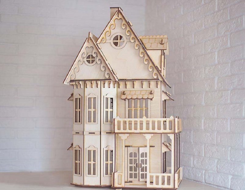 Wooden Victorian Dollhouse | DIY Dollhouse kit | Dollhouse miniature - ของเล่นเด็ก - ไม้ 