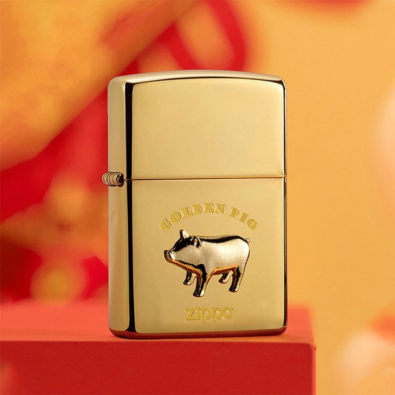 [ZIPPO official flagship store] Golden Piggy Windproof Lighter ZA-2-126A - Other - Copper & Brass Gold