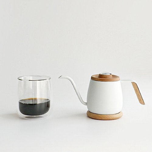 SIMPLEREAL 想望咖啡 TAMAGO單人咖啡手沖簡單組 手沖壺雙層玻璃杯 金點設計 生日 禮物